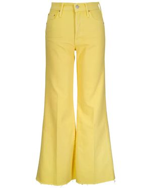 Mother The Tomcat Roller Fray Flared Jeans - Yellow