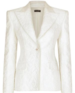Dolce & Gabbana Brocade Turlington Blazer - White