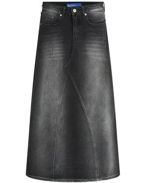KARL LAGERFELD Denim Maxi Skirt - Gray