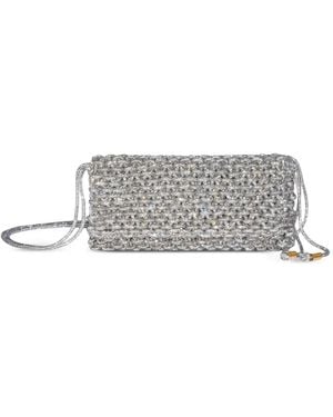 HIBOURAMA Aurora Crystal-Embellished Clutch Bag - White