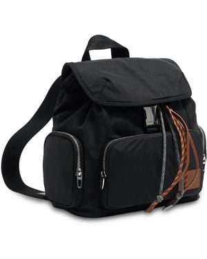 Bimba Y Lola Medium Logo-Patch Backpack - Black