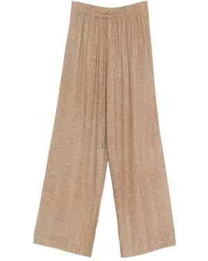 Ermanno Scervino High-Waisted Palazzo Trousers - Natural