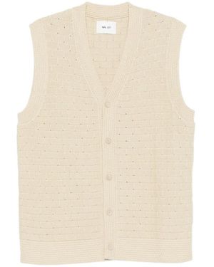 NN07 Reece V-Neck Vest - Natural