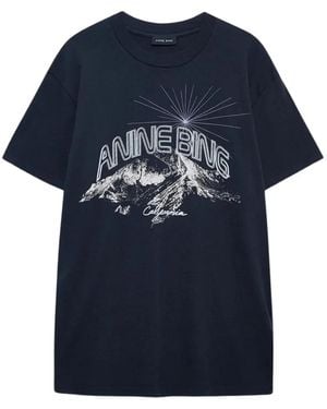 Anine Bing Walker Graphic-Print T-Shirt - Blue