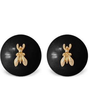 Patrizia Pepe Pendientes Con Aplique De Mosca - Negro