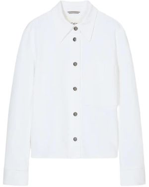 Closed Button-Down Chest-Pocket Jacket - White