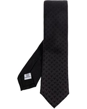 Moschino Seidenkrawatte Mit Logo - Schwarz
