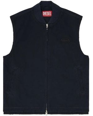DIESEL Oval-D Logo Gilet - Blue