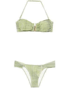 Lenny Niemeyer Righe Geometric Bikini - Green