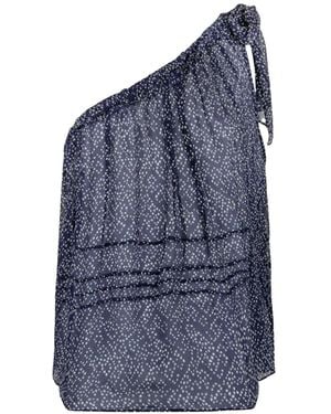Isabel Marant Neslya One-Shoulder Top - Blue