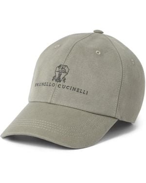 Brunello Cucinelli エンブロイダリー キャップ - グレー