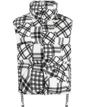 Khrisjoy Check-Pattern Padded Gilet - White