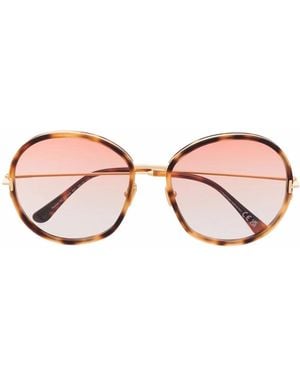 Tom Ford トム・フォード・アイウェア ラウンドフレーム サングラス - ブラウン