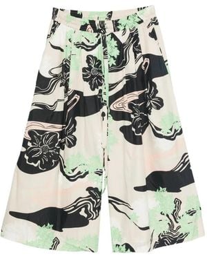 Psophia Floral-Print Wide-Leg Pants - White