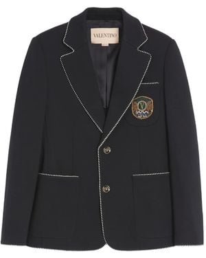 Valentino Garavani Single-Breasted Wool Jacket - Black