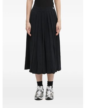 Fred Perry Logo-Embroidered Midi Skirt - Black