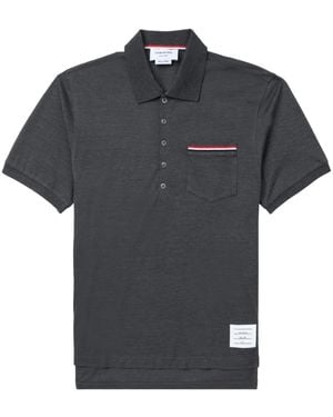 Thom Browne Poloshirt Met Rwb-streep - Zwart