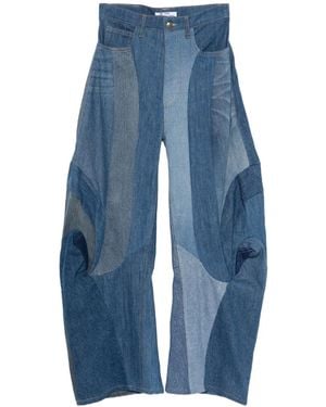 Anni Salonen Patchwork Ruffled Jeans - Blue