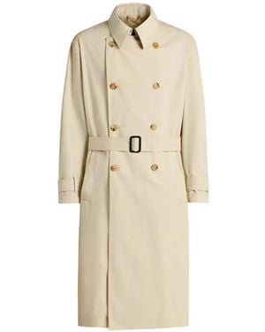 Kiton Zweireihiger Trenchcoat - Natur