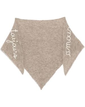 Maison Labiche Bufanda con eslogan bordado - Blanco
