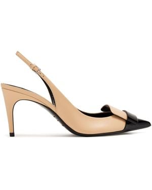 Sergio Rossi B07620 Frau Nero/Soft Skin Heeled Sandale - Mettallic