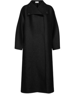 Harris Wharf London Funnel-Neck Oversized Coat - Black
