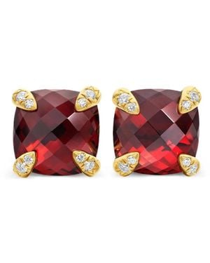David Yurman 18Kt Chatelaine Garnet And Diamond Stud Earrings (8Mm) - Red