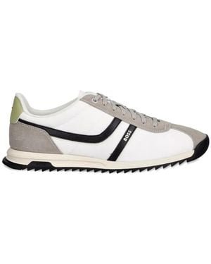 BOSS Paneled Low-Top Sneakers - White