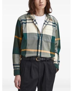 Barbour Check-Pattern Patch-Pocket Shirt - Grey
