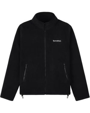 Sporty & Rich Zip-Up Fleece Jacket - Black