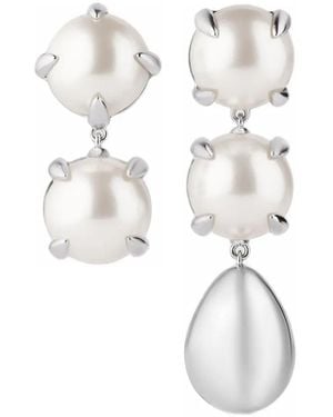 Givenchy Spiky Pearl Asymmetric Earrings - White