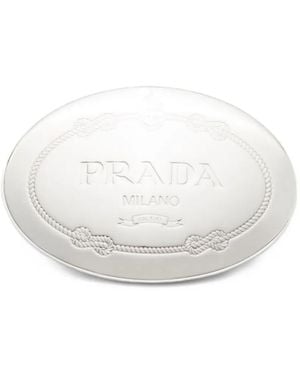 Prada Metal Belt Buckle - White