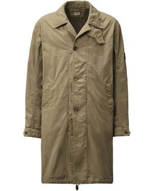 C.P. Company Quilted-Lined Buttoned Coat - Green