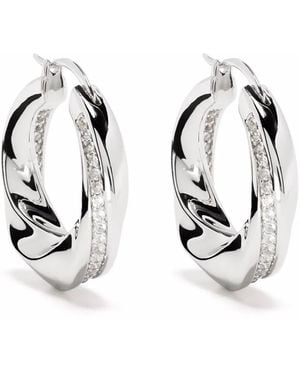 Tom Wood Orecchini A Cerchio Infinity Con Cristalli - Metallizzato