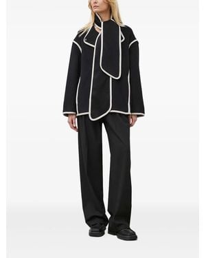 Bruuns Bazaar Contrast-Piping Wool-Blend Jacket - Black