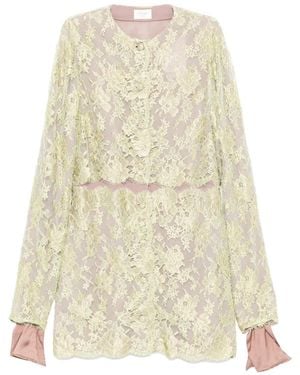 Saint Laurent Lavallière-Cuff Mini Dress - White