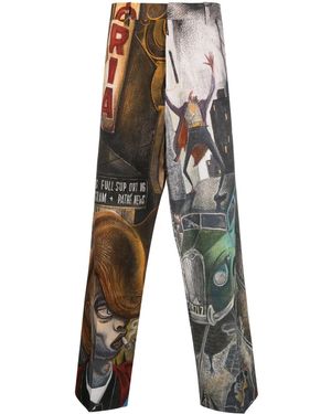Charles Jeffrey Weite Hose Mit Grafischem Print - Natur