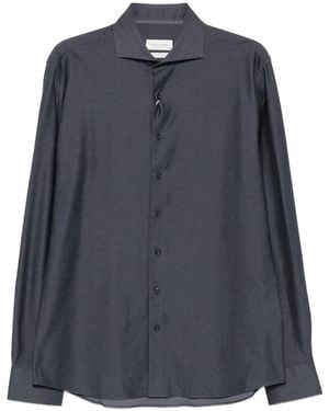 Profuomo Spread-Collar Button-Down Shirt - Blue