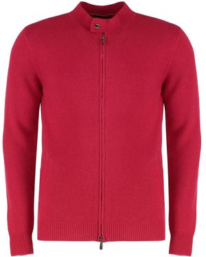 Moorer Zip-Up Cardigan - Red