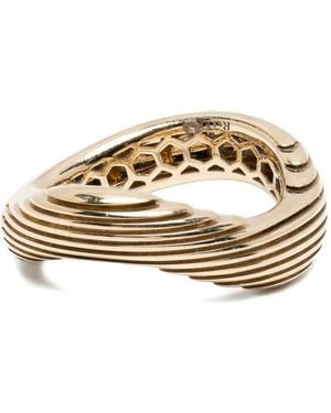 Rainbow K Textured Ring - Metallic