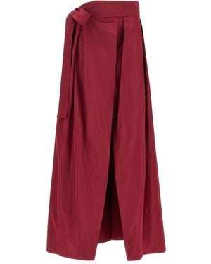 Pinko Cavallinaì Pleated Maxi Skirt - Red
