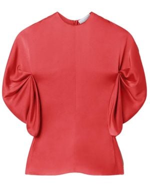 Stella McCartney Bluse Mit Drapierten Ärmeln - Rot
