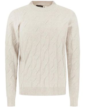 AROVESCIO Cable-Knit Crew-Neck Jumper - White