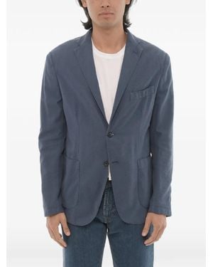 Corneliani Single-Breasted Notch-Lapel Blazer - Blue