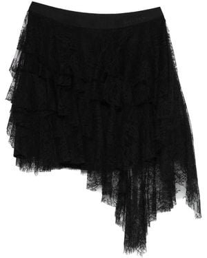 McQueen ラッフル レース スカート - ブラック