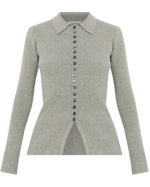 Rohe Gerippter Cardigan - Grau