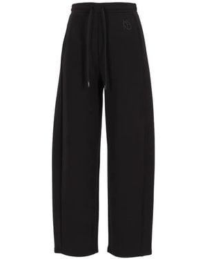 Weekend by Maxmara Logo-Embroidered Drawstring Track Trousers - Black