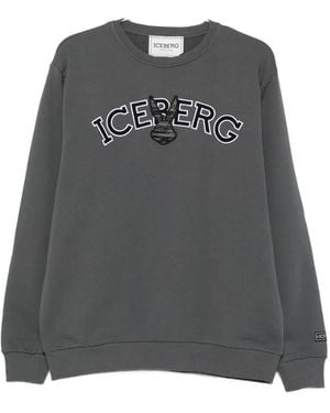 Iceberg Logo-Embroidered Sweatshirt - Gray