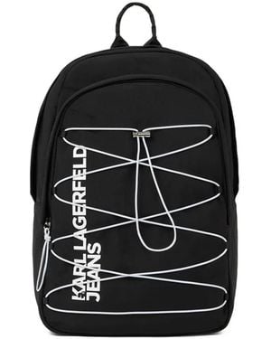 Karl Lagerfeld String Utility Backpack - Black