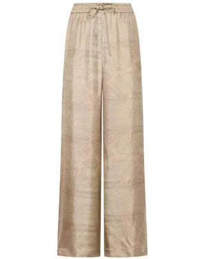 Pierre Louis Mascia Aloe Silk Palazzo Trousers - Natural